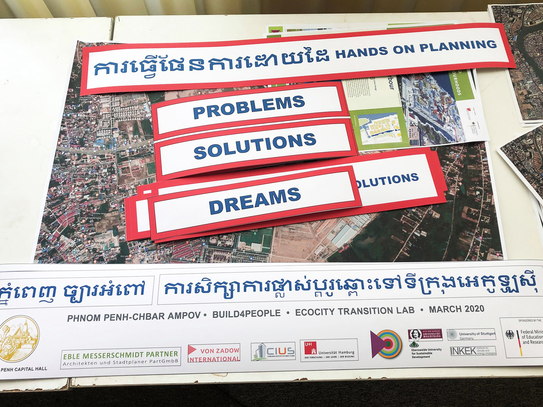 Eindrücke vom Build4People Ecocity Transition Lab im Rathaus von Phnom Penh, März 2020