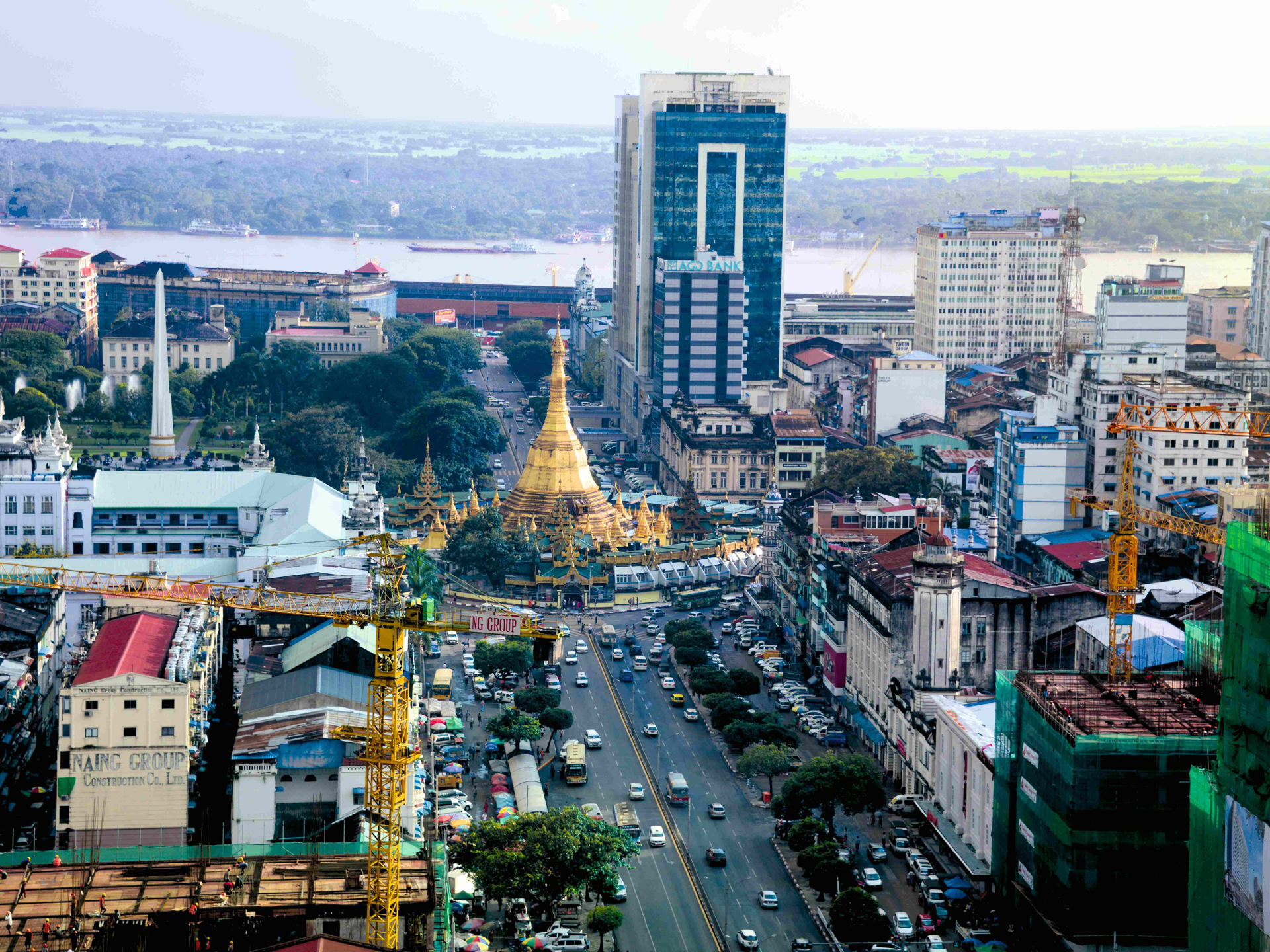 Stadtzentrum von Yangon, Myanmar