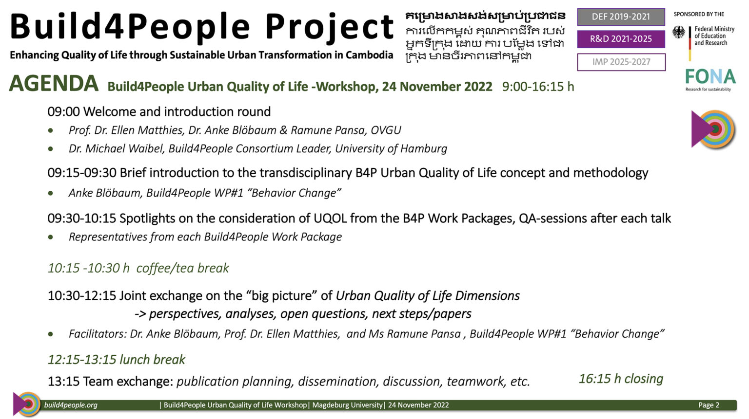 Workshop „“Urban Quality of Life“ an der Universität Magdeburg